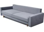 Divano 3 Posti Grigio Divani Legno Soggiorno Elegante Design Moderno Tappezzeria Tessuto