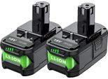 Batteria Agli Ioni Di Litio Ryobi 18V, 6000Mah E 9000Mah, Compatibile Con P107, P108, P109, 2 9.0Ah, 18V