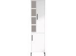 Dmora Armadio Multiuso 2 Ante Jongdari 35.5X173.6H Cm Bianco, Appendiabiti 2 Ante
