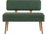 Dmora Panca Barthelemy 39X90X40H Cm Marrone Quercia, Peso Supportato 150 Kg Colore Rivestimento Verde