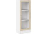 Dmora Libreria Goring 28.3X40.6X107.2H Cm Bianco, Un'anta 2 Ripiani
