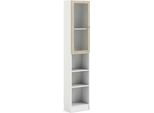 Dmora Libreria Greg 28.3X40.6X203.2H Cm Bianco, Un'anta 4 Ripiani