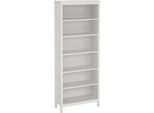 Dmora Libreria Sinlaku 32.5X78.05X199H Cm Bianco, 5 Ripiani Portata Ripiani 13