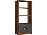 Dmora Libreria Patty 37.6X63.6X140H Cm Marrone, 2 Ante 3 Ripiani