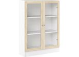 Dmora Libreria Amphan 28.3X79X107.2H Cm Bianco, 2 Ante 2 Ripiani