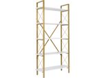Dmora Libreria Suriel 33.5X90X180H Cm Bianco, 5 Ripiani Portata Ripiani 30