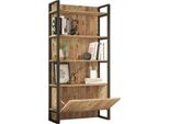 Dmora Libreria Georges 34X90X180H Cm Marrone, Un'anta 4 Ripiani