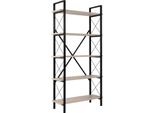 Dmora Libreria Suriel 33.5X90X180H Cm Beige, 5 Ripiani Portata Ripiani 30