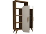Dmora Libreria Agni 32X90X132H Cm Marrone, 2 Ante 5 Ripiani