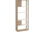 Dmora Libreria Muguiying 34.4X79.6X204.7H Cm Marrone, 4 Ripiani Portata Ripiani 12