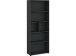 Dmora Libreria Penh 34.3X79.6X204.7H Cm Grigio, 4 Ripiani Portata Ripiani 12