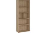 Dmora Libreria Penh 34.3X79.6X204.7H Cm Marrone, 4 Ripiani Portata Ripiani 12