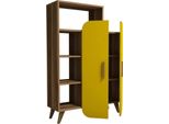 Dmora Libreria Agni 32X90X132H Cm Marrone, 2 Ante 5 Ripiani