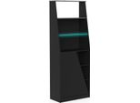 Dmora Libreria Avena 34.3X71.7X184.5H Cm Nero, Un'anta 5 Ripiani