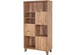 Dmora Libreria Yasmin 36X80X155H Cm Marrone, 3 Ante 5 Ripiani