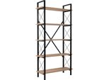 Dmora Libreria Suriel 33.5X90X180H Cm Marrone, 5 Ripiani Portata Ripiani 30