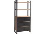 Dmora Libreria Podul 35X90X180H Cm Marrone, 3 Cassetti 2 Ripiani