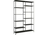 Dmora Libreria Dorgali 30X120X188H Cm Grigio Ardesia, 9 Ripiani Portata Ripiani 5