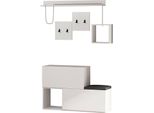 Dmora Mobile Da Ingresso Lariana 17X120X76H Cm Bianco, Appendiabiti 8 Paia