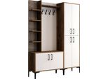 Dmora Mobile Da Ingresso Vivian 200X150X35H Cm Marrone Noce, 18 Paia Appendiabiti