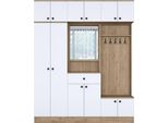 Dmora Mobile Da Ingresso Adonis 37.5X179.6X226.4H Cm Bianco, Specchio Incluso Appendiabiti