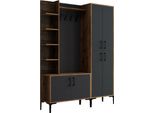 Dmora Mobile Da Ingresso Vivian 35X150X200H Cm Marrone Noce, 18 Paia Appendiabiti