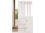 Dmora Mobile Da Ingresso Fernand 35X113.6X180H Cm Bianco, 16-18 Paia Appendiabiti