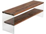 Dmora Mobile Porta Tv Umbria 35X140X45H Cm Trasparente, Un Vano 2 Ripiani