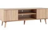 Dmora Mobile Porta Tv Argegno 40X140X50H Cm Marrone Quercia, Apertura Battente 4 Vani
