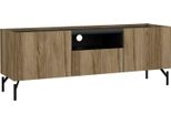 Dmora Mobile Porta Tv Duchi 41.3X147X54H Cm Marrone Quercia, Apertura Battente 3 Vani