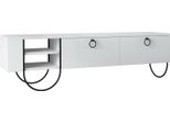 Dmora Mobile Porta Tv Adige 36X150X44H Cm Bianco, 2 Vani 2 Ante