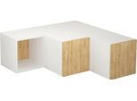 Dmora Mobile Porta Tv Malachie 92X90X32H Cm Bianco, 3 Vani 2 Ante