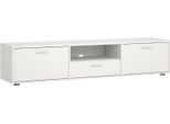 Dmora Mobile Porta Tv Giaele 39.8X177.2X38.4H Cm Bianco, Apertura Battente 3 Vani