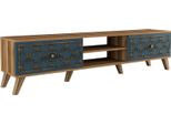 Dmora Mobile Porta Tv Albonese 35X180X44H Cm Marrone Noce, 4 Vani 2 Ante