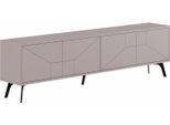 Dmora Mobile Porta Tv Olgadikiev 29.6X180X50H Cm Beige, Apertura Battente 4 Vani