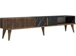Dmora Mobile Porta Tv Gordon 35X180X40H Cm Marrone Noce, Un Vano Un'anta