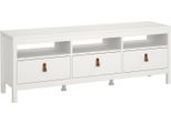 Dmora Mobile Porta Tv Astana 38.4X151.4X54.1H Cm Bianco, Apertura Scorrevole 3 Vani