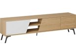 Dmora Mobile Porta Tv Male 35.6X180X48H Cm Marrone Quercia, Apertura Battente 2 Vani