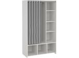 Dmora Guardaroba Grande Jal 48.25X180.4H Cm Bianco, Appendiabiti Apertura Tenda