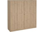 Dmora Guardaroba Grande Presidenti 61.69X200.1H Cm Marrone Rovere, Appendiabiti 4 Ante