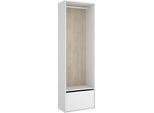 Dmora Guardaroba Grande Islamabad 45X205H Cm Bianco, Appendiabiti Apertura A Ribalta