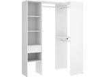 Dmora Guardaroba Grande Ewiniar 41.8X187H Cm Bianco, Appendiabiti 7 Vani
