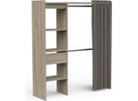 Dmora Guardaroba Grande Serpentina 50X191.5H Cm Marrone Rovere, Appendiabiti 4 Vani