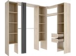 Dmora Guardaroba Grande Dindo 141X205H Cm Marrone Rovere, Appendiabiti 17 Vani