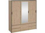 Dmora Guardaroba Grande Ljalkova 60.25X200H Cm Marrone Rovere, Appendiabiti 4 Ante