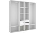 Dmora Guardaroba Grande Mala 45X205H Cm Bianco, Appendiabiti 12 Vani