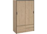 Dmora Guardaroba Grande Bedollo 60.25X200H Cm Marrone Rovere, Appendiabiti 3 Ante