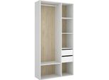 Dmora Guardaroba Grande Maon 45X205H Cm Bianco, Appendiabiti 6 Vani