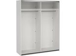 Dmora Guardaroba Grande Hagupit 62X220.4H Cm Bianco, Appendiabiti 4 Vani