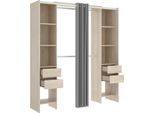 Dmora Guardaroba Grande Olaf 50X205H Cm Marrone Rovere, Appendiabiti 4 Cassetti
